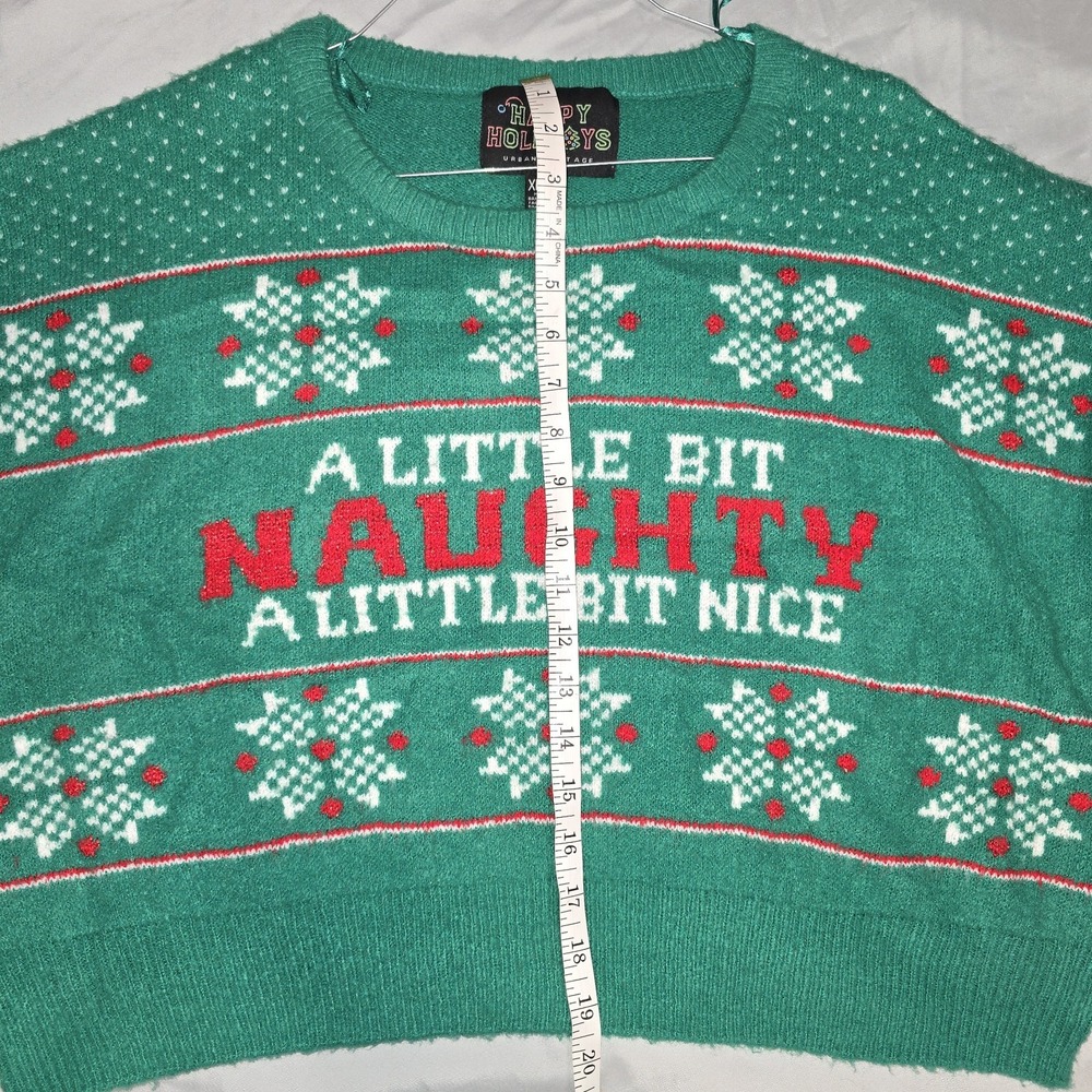 A Little Bit Naughty, A Little‎ Bit Nice Cropped Christmas Sweater – XL - Picture 6 of 9